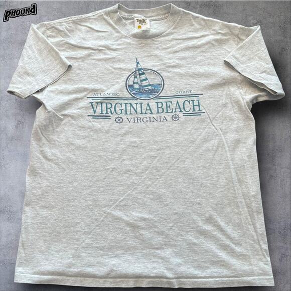 Virginia Beach Shirt Mens XL Gray Sailboat Graphic Made in USA Souvenir Tee - Picture 1 of 8